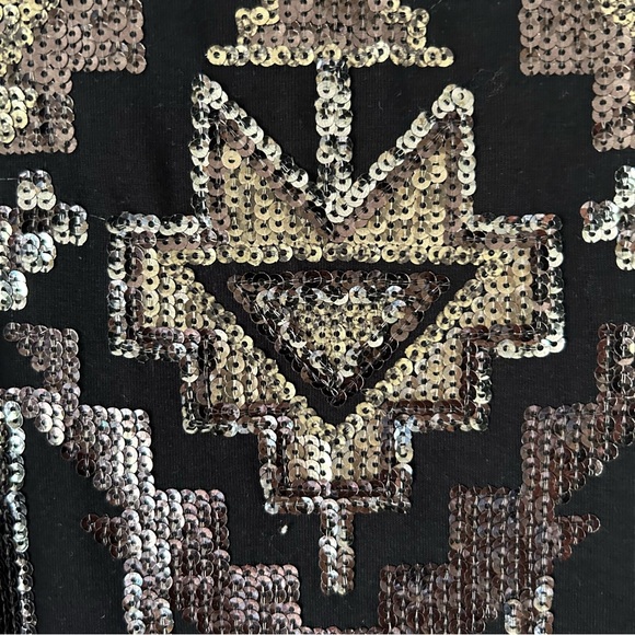 EXPRESS Black Aztec Sequin Bodycon Dress - Medium - Picture 6 of 9